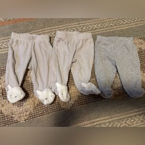 Gray Baby Footie Pants with Animal Design